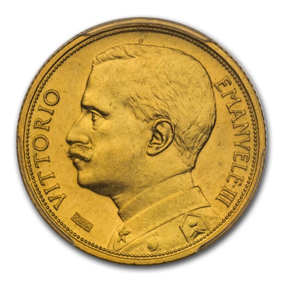 1912-R Italy Gold 20 Lire Vittorio Emanuele III MS-64 PCGS 1912-R Italy Gold 20 Lire Vittorio Emanuele III MS-64 PCGS